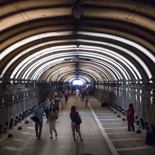 Rafael Lozano-Hemmer, "Voice Tunnel, Relational Architecture 21", 2013. Commissioned by: Park Avenue Tunnel, NYC DOT "Summer Streets". New York City, New York, United States. Photo by: James Ewing.
